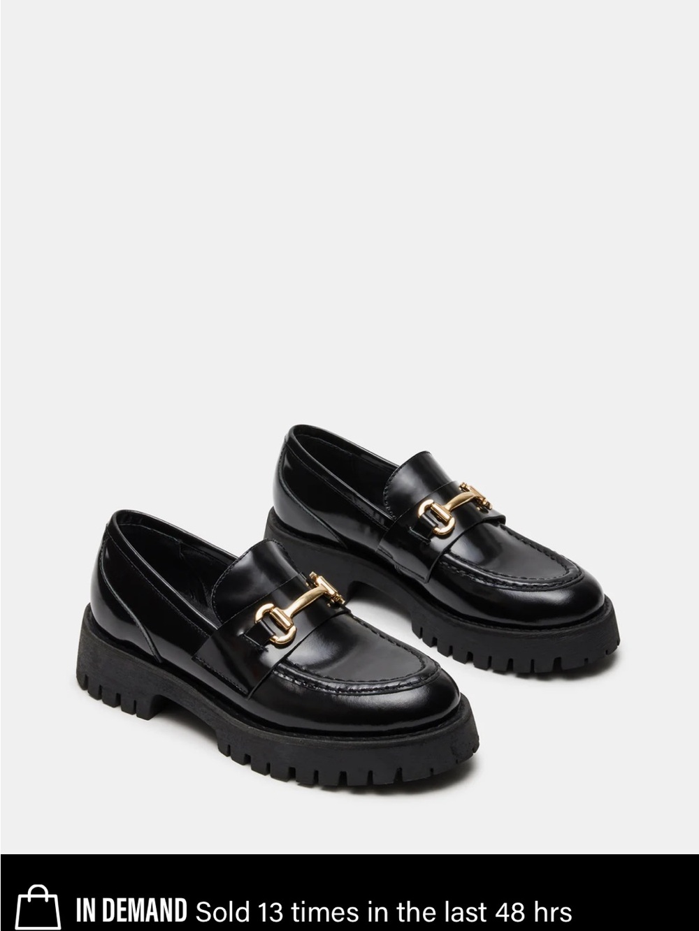 Steve Madden Lando Black Leather Loafers